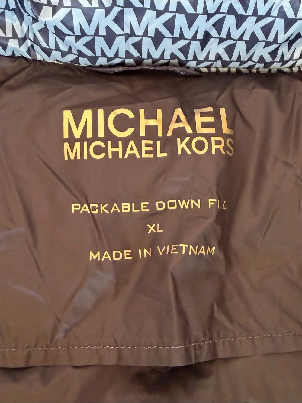 Michael Kors Navy Blue vest with Light Blue MK Logo Trim